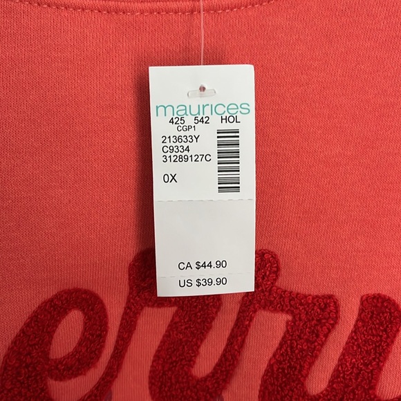 NWT! Maurices  Merry sweatshirt. 0X - Picture 3 of 9
